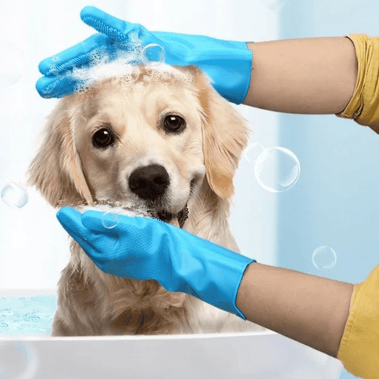 Pet Grooming Gloves Waterproof Easy Bathing - Pupporia