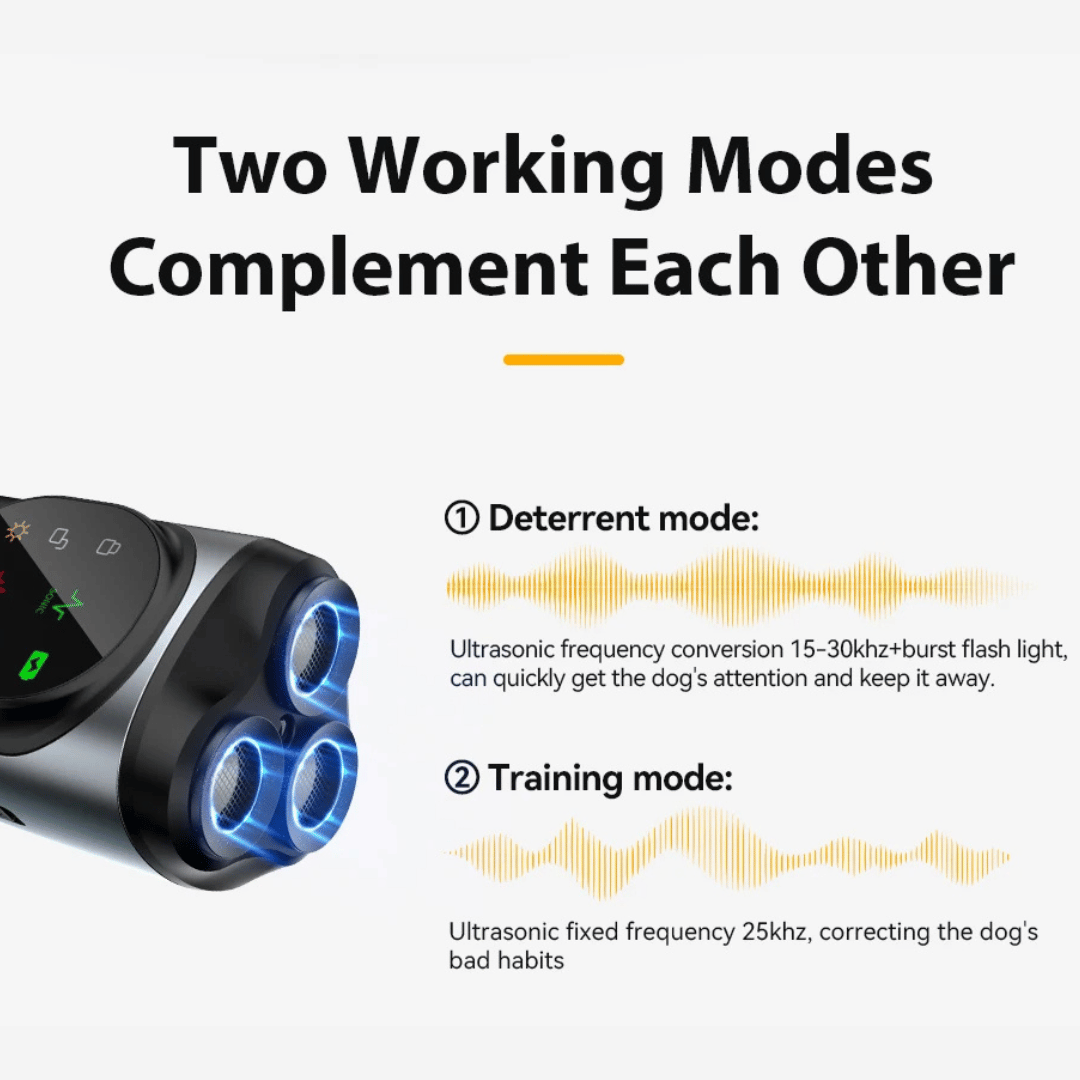 Portable Dog Trainer Ultrasonic Bark Control Flashlight