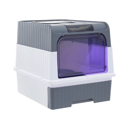 Cat Litter Box Odor Control Easy Clean Tray