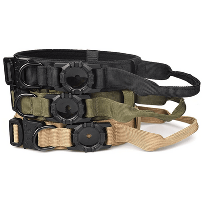 Tactical Dog Collar AirTag Holder Durable Nylon