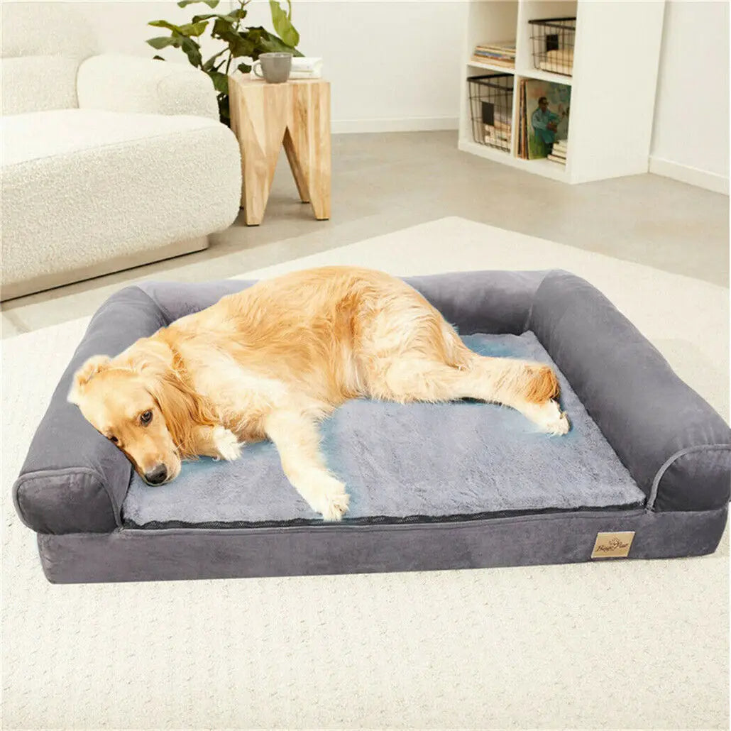 Plush Dog Bed Waterproof Pet Mattress Large