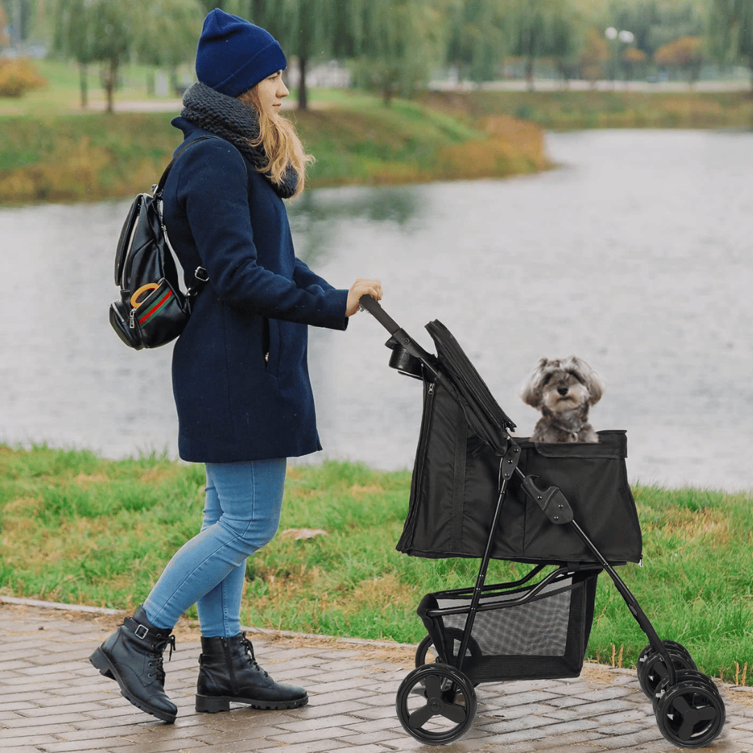 Pet Stroller Collapsible Storage Compartment Large