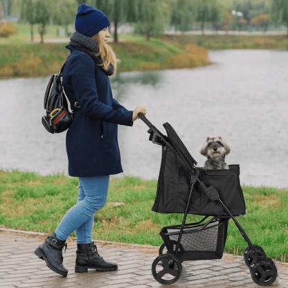 Pet Stroller Collapsible Storage Compartment Large