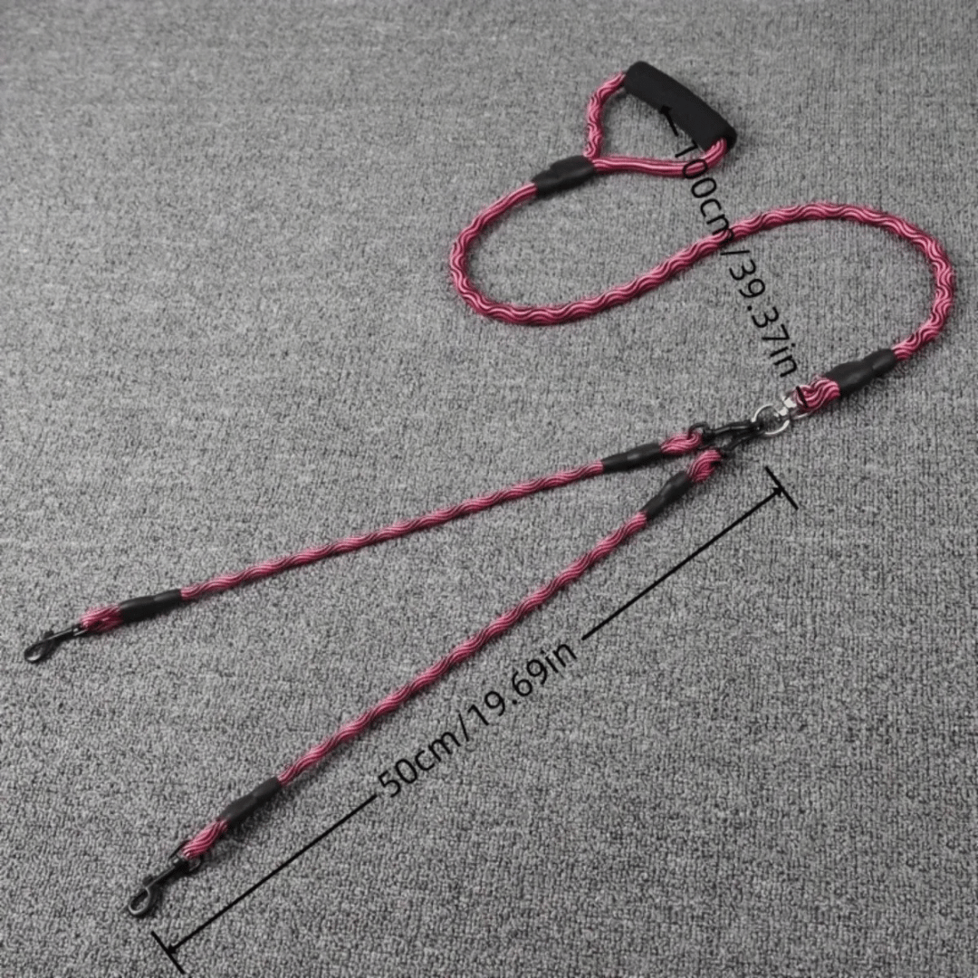 Dual Dog Leash Tangle Swivel Comfort Grip