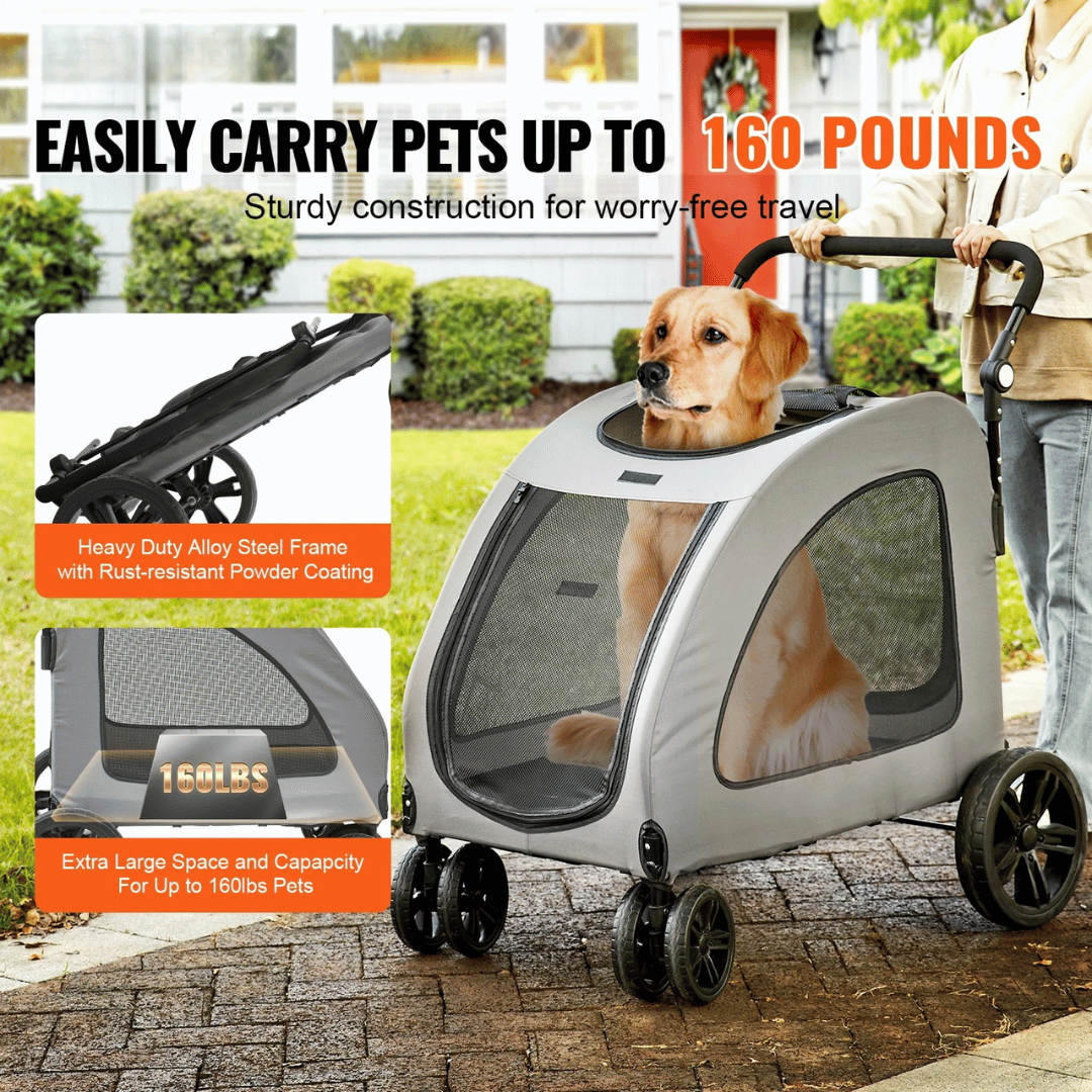 Big Dog Pet Stroller 72kg Capacity