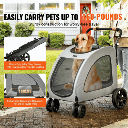 Big Dog Pet Stroller 72kg Capacity
