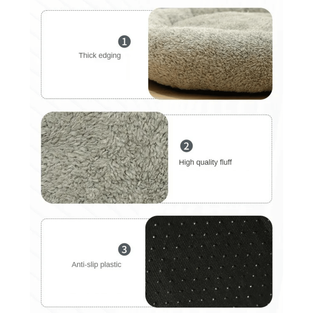 Round Plush Cat Bed Soft Cushion