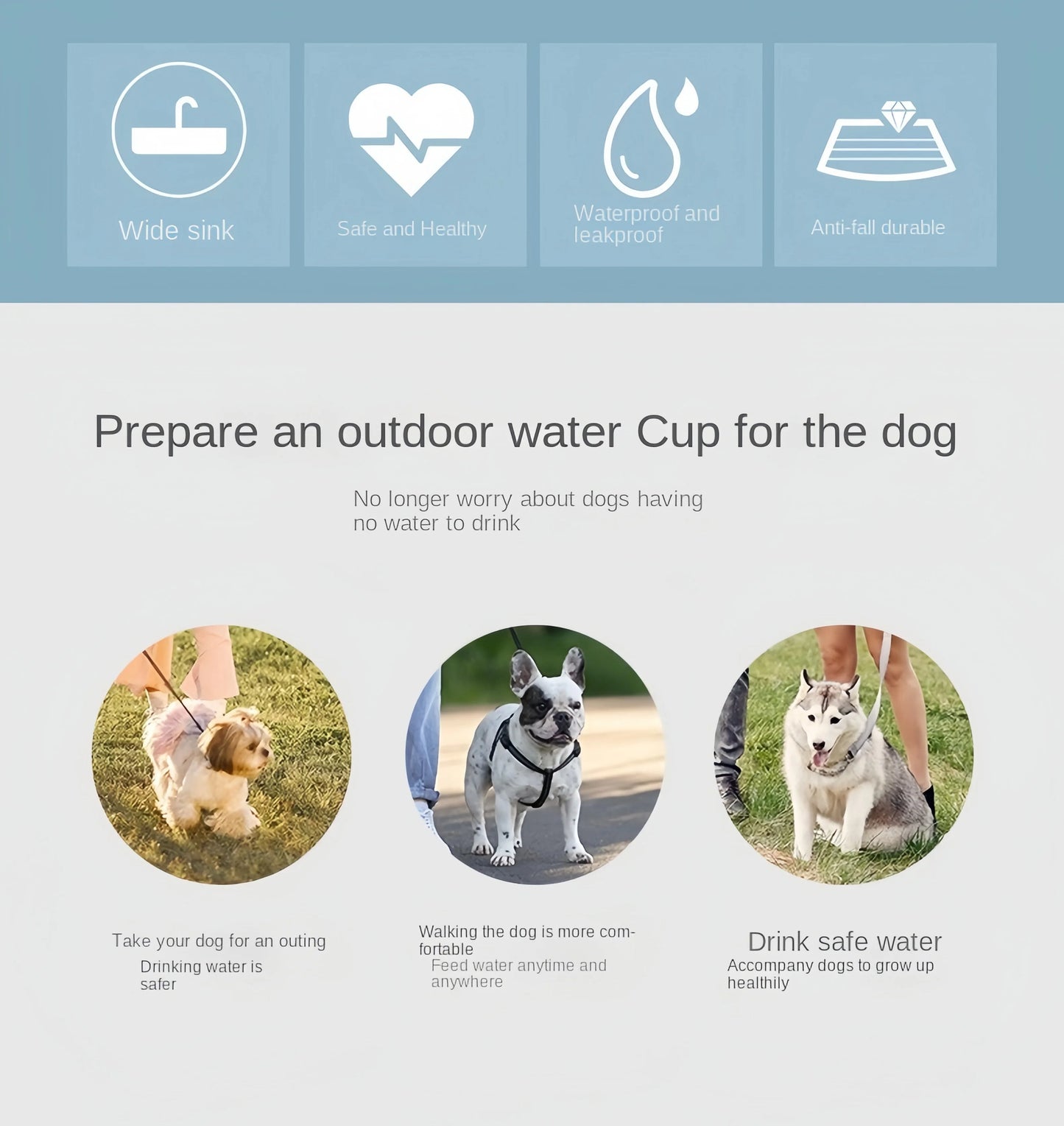 Portable Dog Water Bottle Food Container