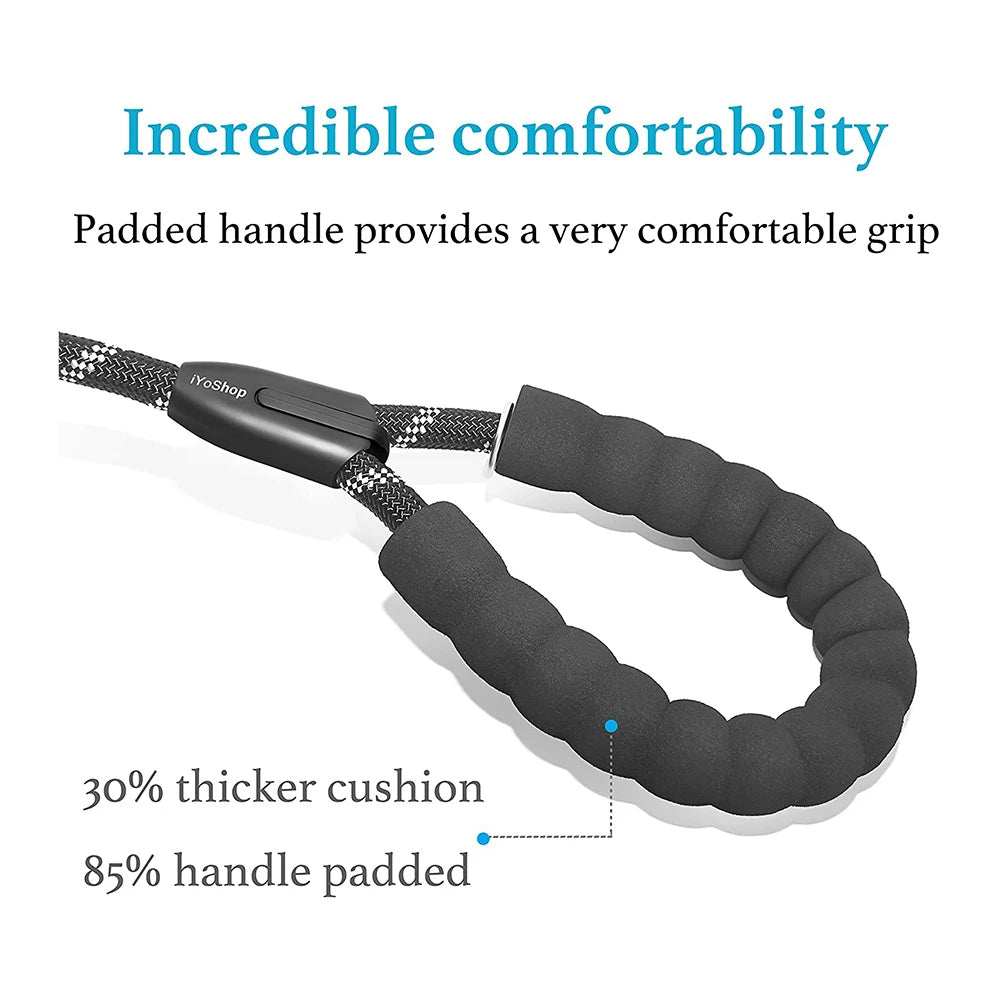 Dual Dog Leash Comfort Grip Reflective Strap