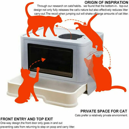 Hidden Cat Litter Box With Storage And Scoop Large