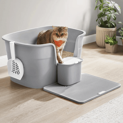 Large Covered Cat Litter Box Easy Clean with Scoop