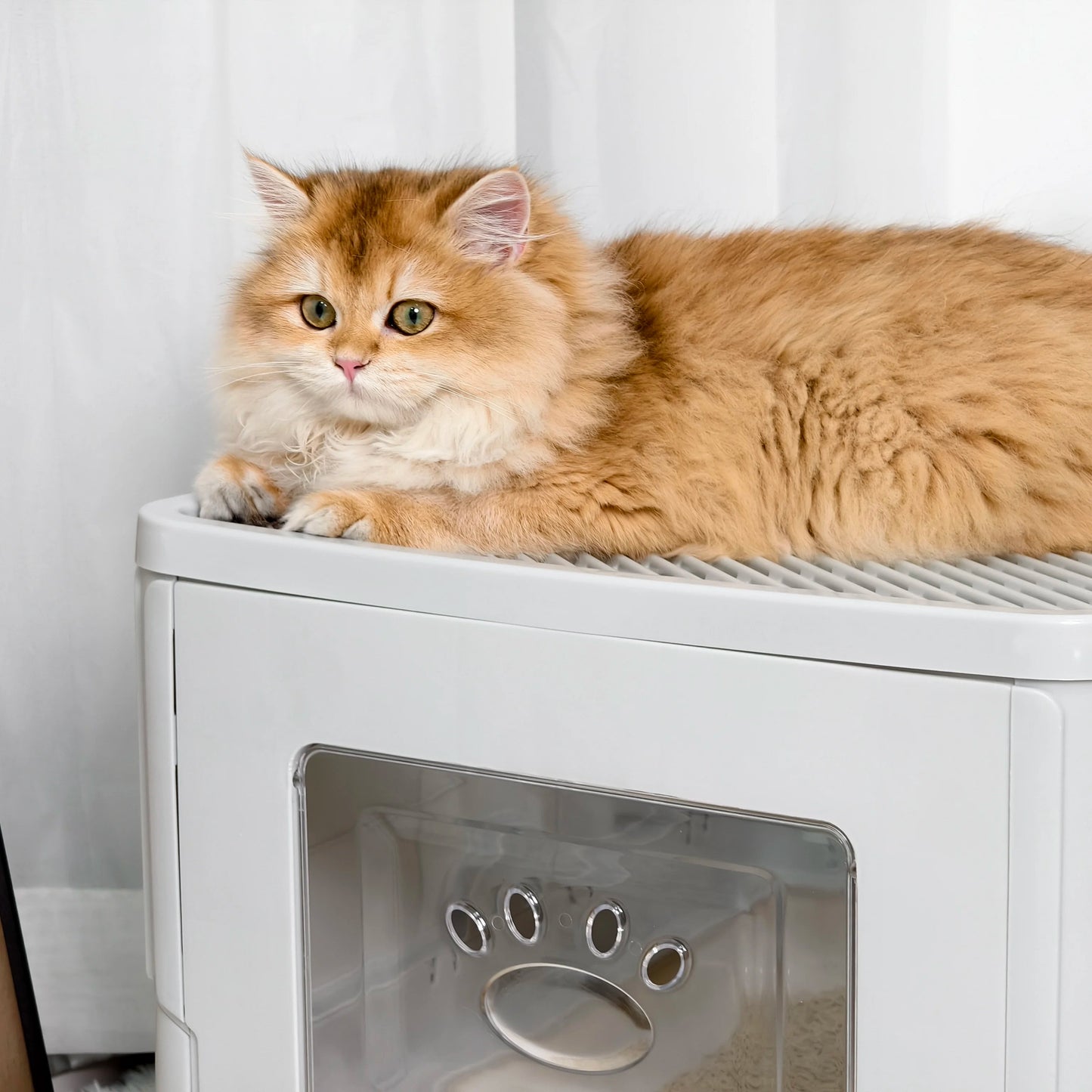 Dual Entry Hidden Cat Litter Box Easy Clean Tray