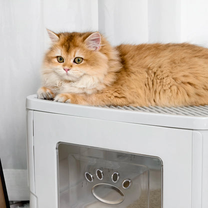 Dual Entry Hidden Cat Litter Box Easy Clean Tray