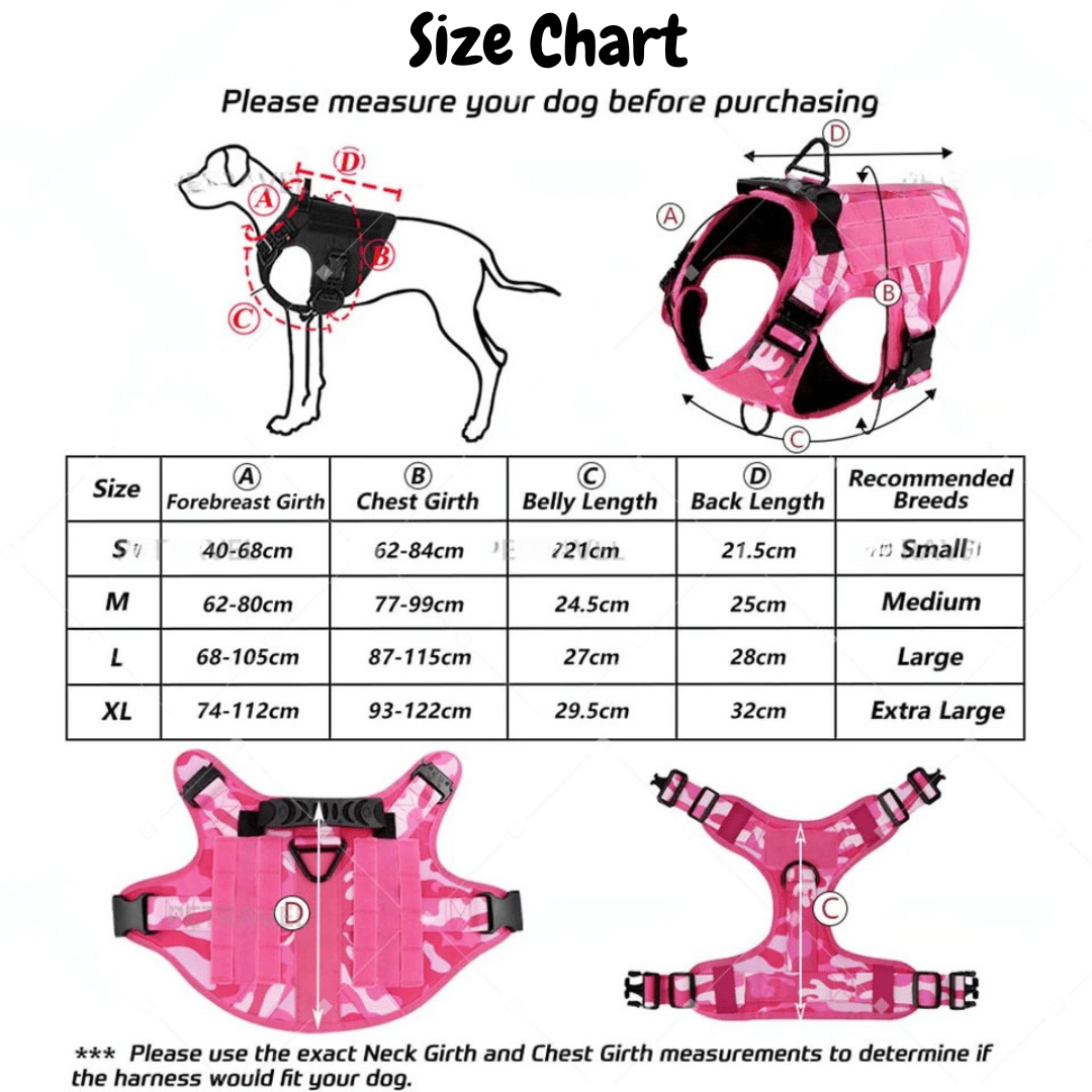 Camo Dog Harness Vest Outdoor