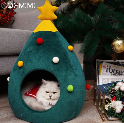 Pet Christmas Tree Bed Orthopedic Dog Cat