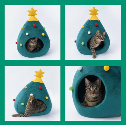 Pet Christmas Tree Bed Orthopedic Dog Cat