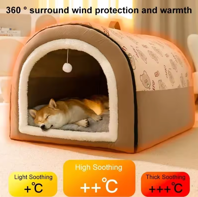 Winter Dog Kennel Warm Bed