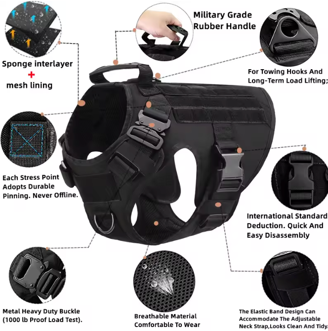 Tactical Dog Vest And Leash Set