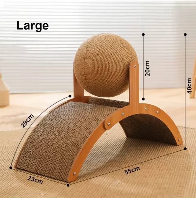 Cat Scratching Ball Wood Scratcher 2-in-1