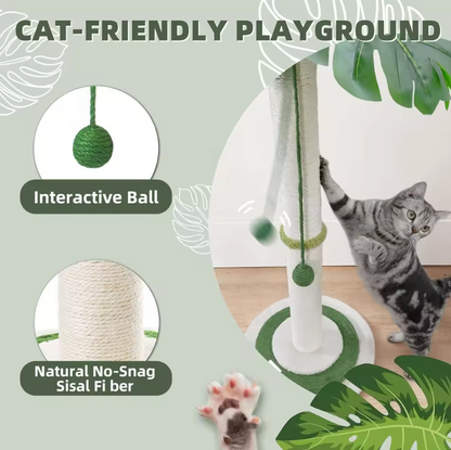 Cat Scratching Post Wooden Leaf Lounge