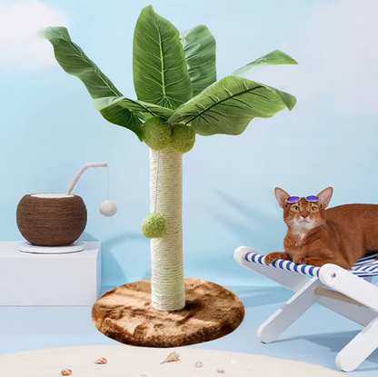 Cat Scratching Post Wooden Leaf Lounge