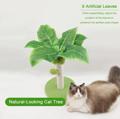 Cat Scratching Post Wooden Leaf Lounge