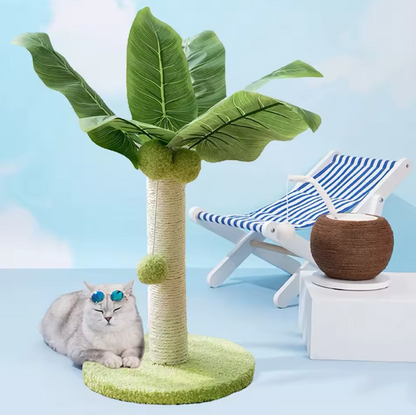 Cat Scratching Post Wooden Leaf Lounge