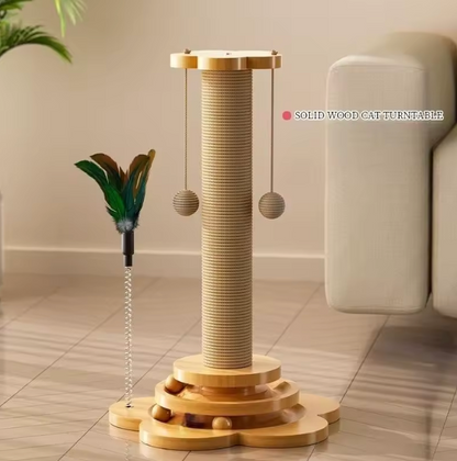 Solid Wood Cat Turntable Toy - Pupporia