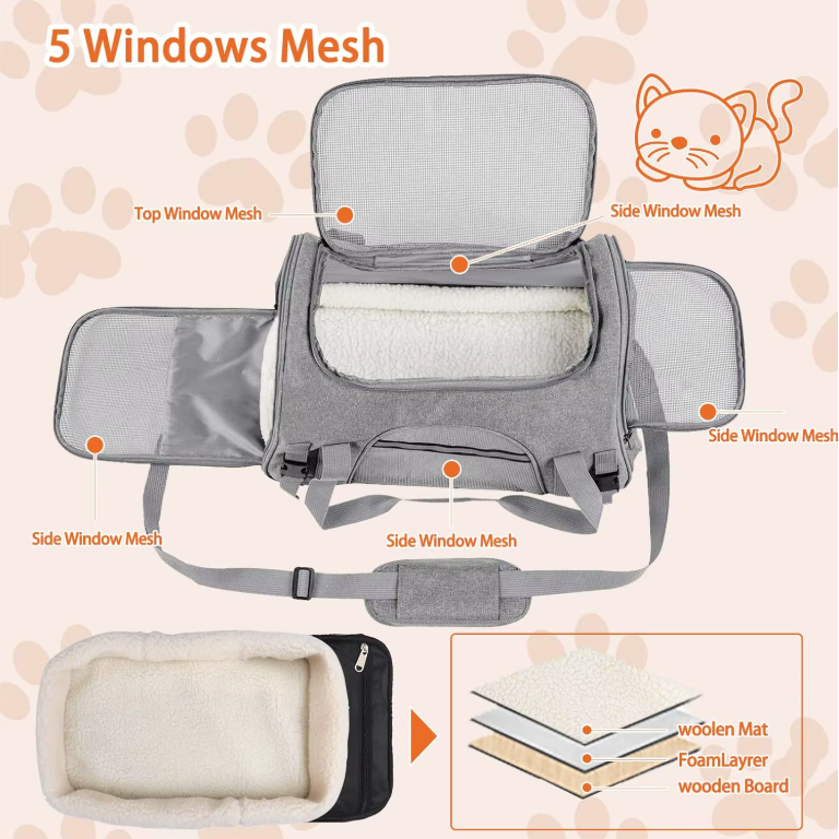 Soft Sided Pet Carrier Bag