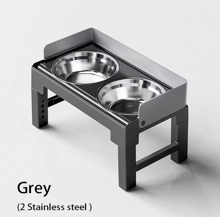 Adjustable Raised Dog Feeder Bowl Set