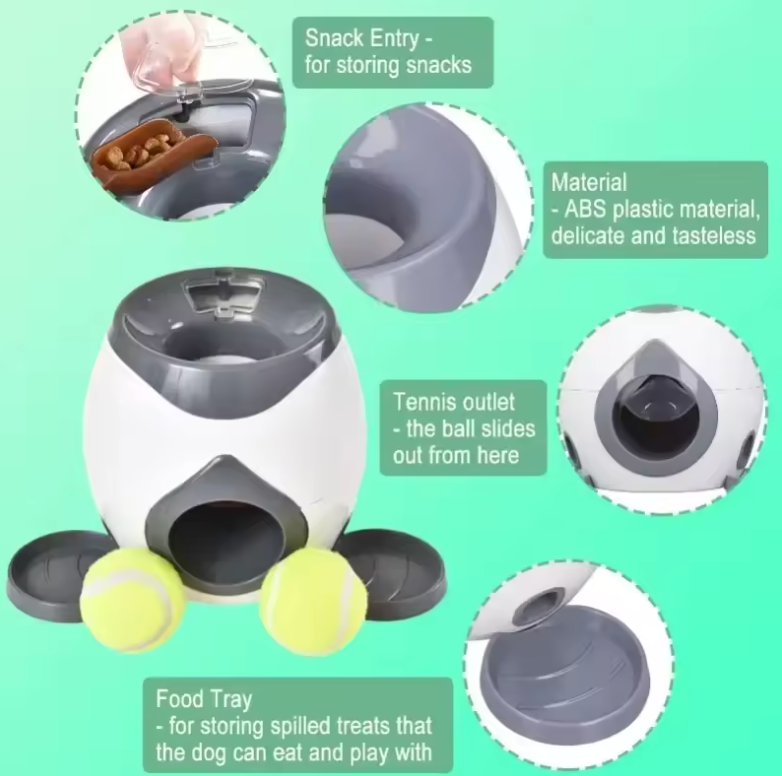 Automatic Tennis Ball Launcher Treat Dispenser