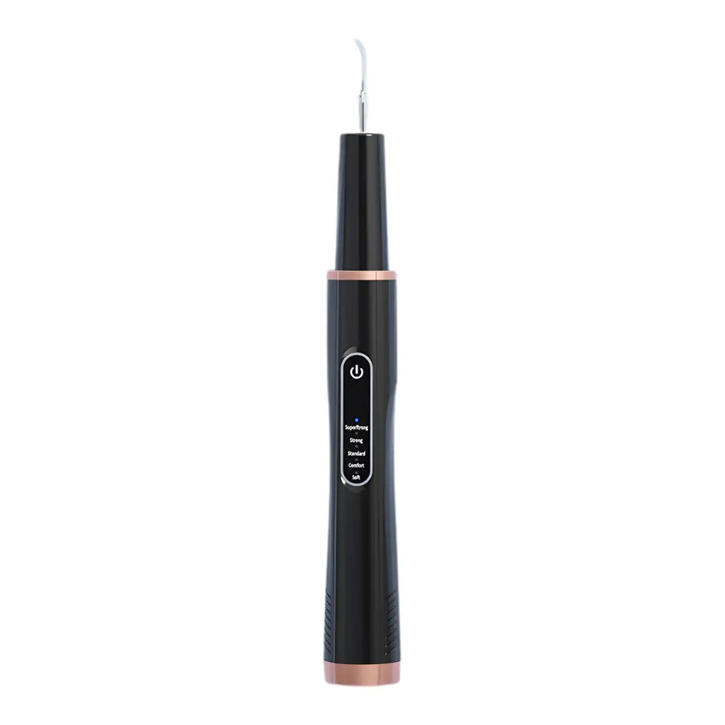 Black and rose gold dog tartar remover on a white background