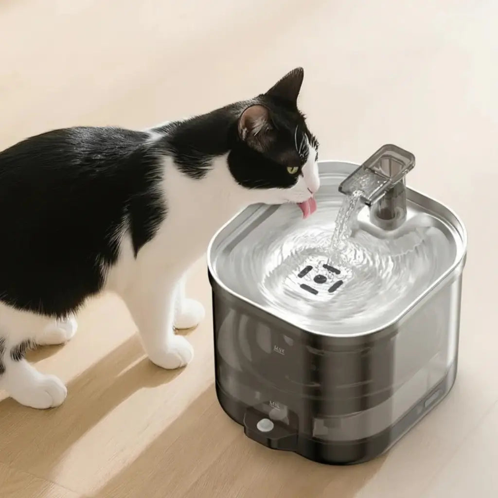 Wireless Cat Water Fountain 2L Stainless Steel - Pupporia