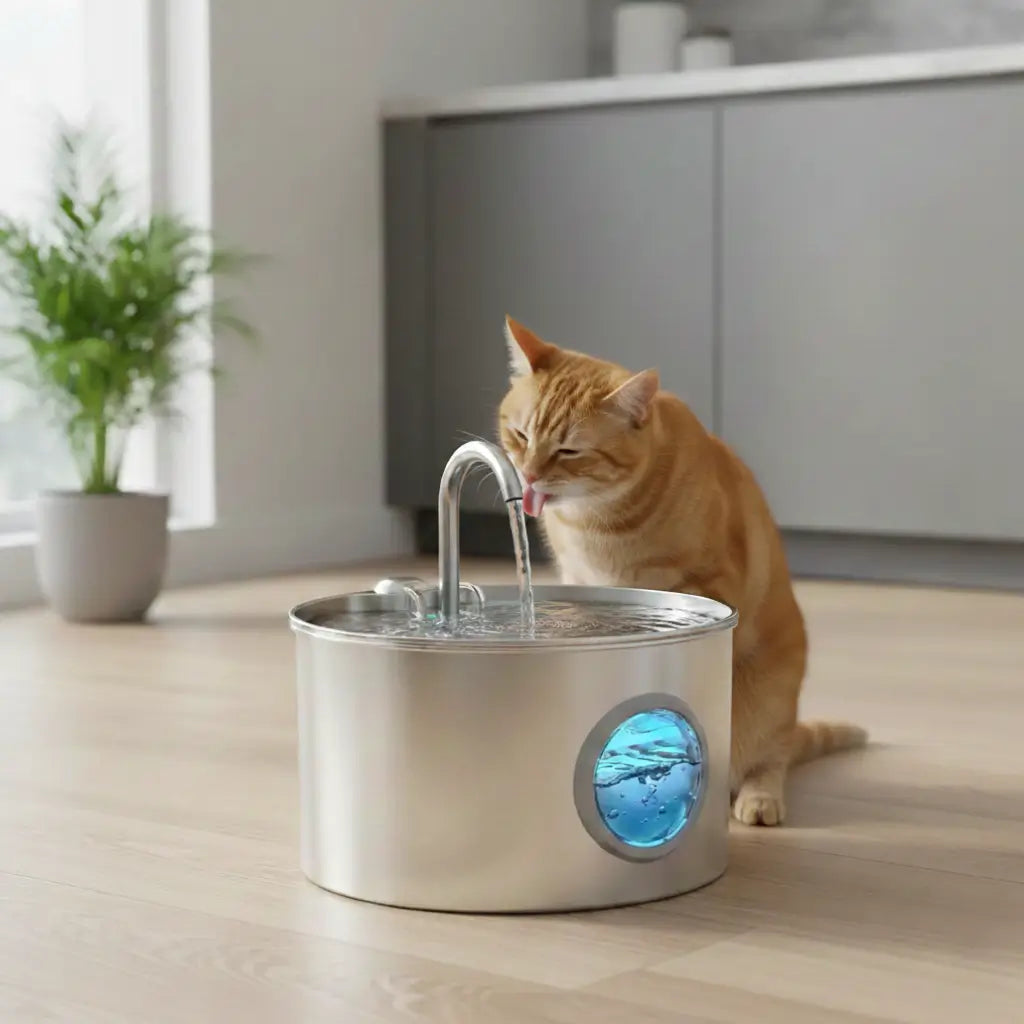 Stainless Steel Automatic Cat Water Fountain Ultra Quiet - Pupporia