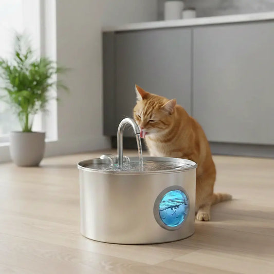 Stainless Steel Automatic Cat Water Fountain Ultra Quiet - Pupporia