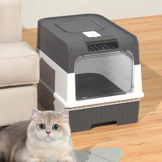 Large Hooded Cat Litter Box Enclosed Anti Splash - Pupporia