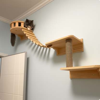 Climbing Bridge Hanging Ladder For Wall Mounted Cat Play Areas