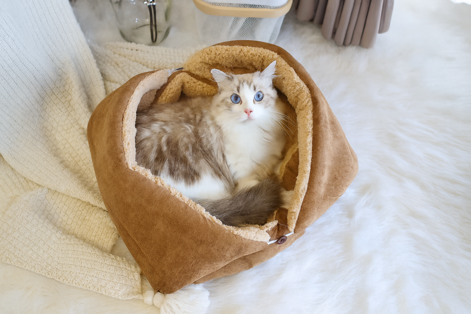 Ultra Plush Cat Bed Soft Cloud Comfort - Pupporia