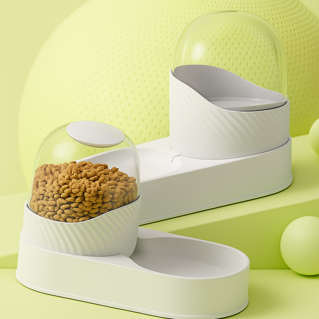 Feeding Station Glass Dome Non Slip Base - Pupporia