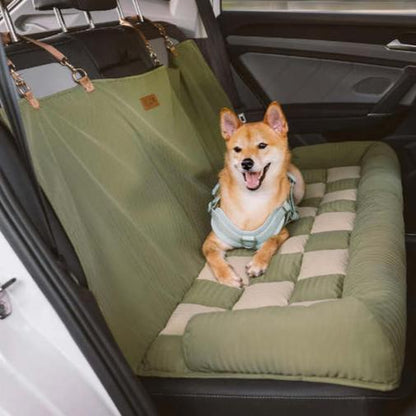 Orthopedic Checkered Dog Car Bed Plush - Pupporia