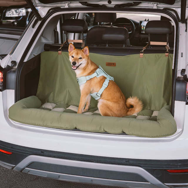 Orthopedic Checkered Dog Car Bed Plush