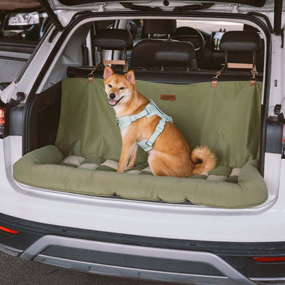 Orthopedic Checkered Dog Car Bed Plush