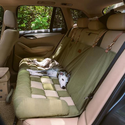 Orthopedic Checkered Dog Car Bed Plush