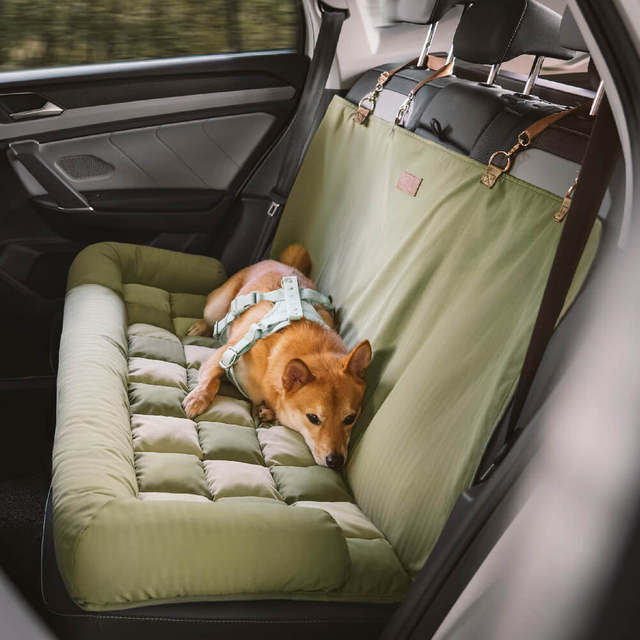 Orthopedic Checkered Dog Car Bed Plush