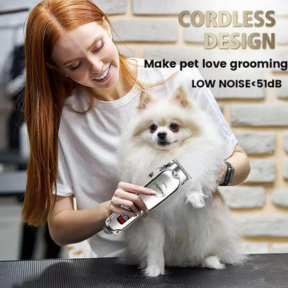 Pet Grooming Trimmer Set Adjustable Blades Quiet