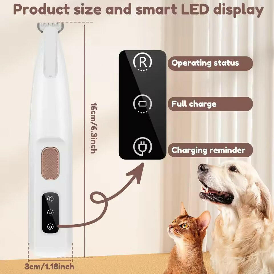 Wireless Pet Nail Clipper With Safety Light