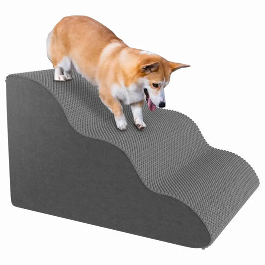 Pet Stairs Curved High-Density Foam Steps - Pupporia