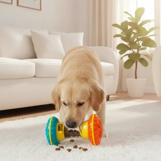 Dumbbell Dog Puzzle Toy Interactive Treat Dispenser - Pupporia