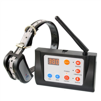 Dog training collar with control device on a white background