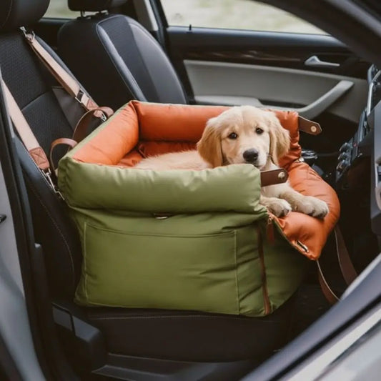 Pet Car Booster Seat Waterproof Faux Leather Small Medium Dogs - Pupporia